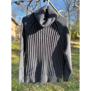 Free People Big City Turtleneck Womens| Oversized Sweater Grey Cotton Blend | XS
